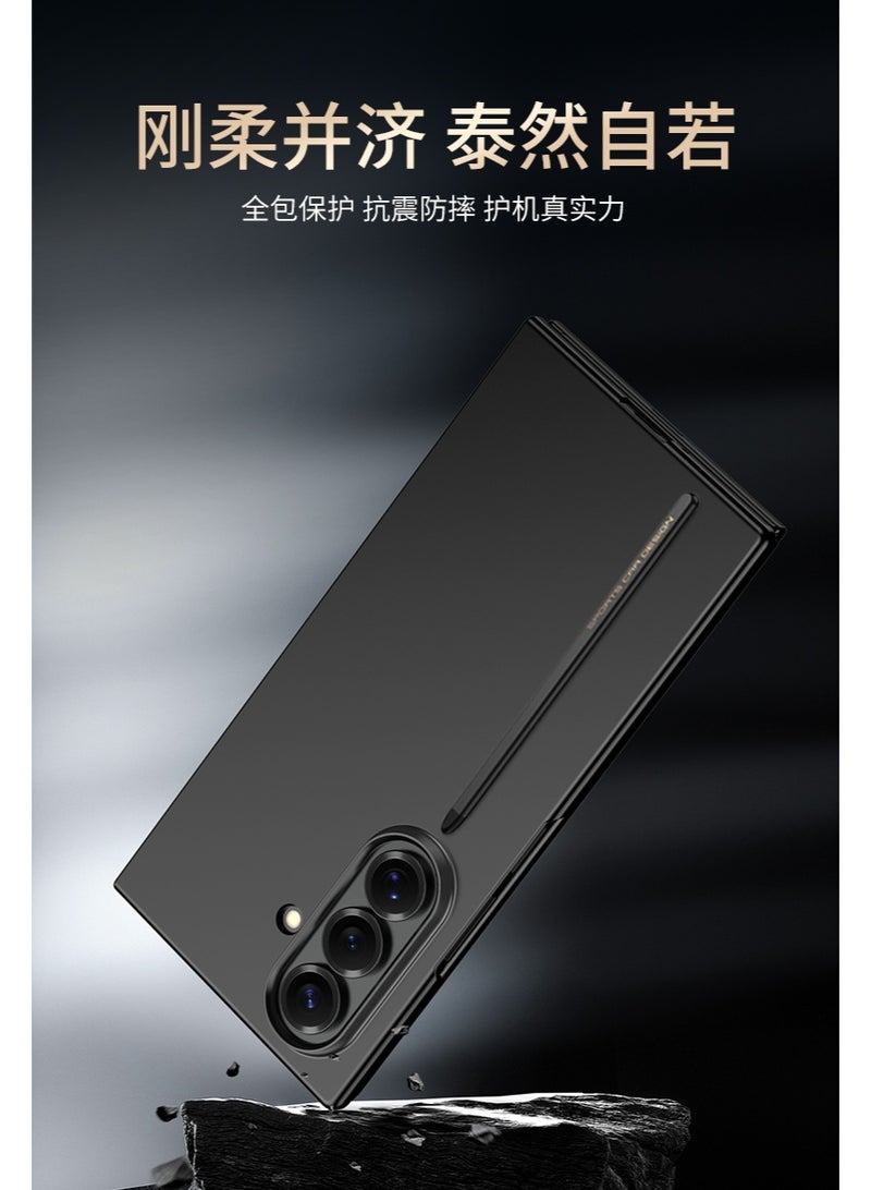 CATANES Kickstand Flip Case Spen for Samsung Galaxy Z TriFold – Fabric Texture, Shockproof and Camera Protection, Black - Image 3